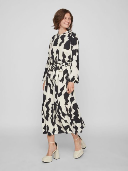 Vila Cola L/S Midi Shirt Dress Cloud Dancer