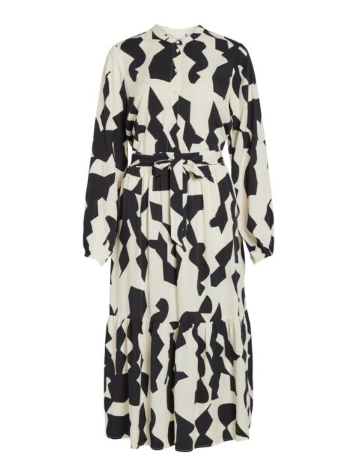 Vila Cola L/S Midi Shirt Dress Cloud Dancer