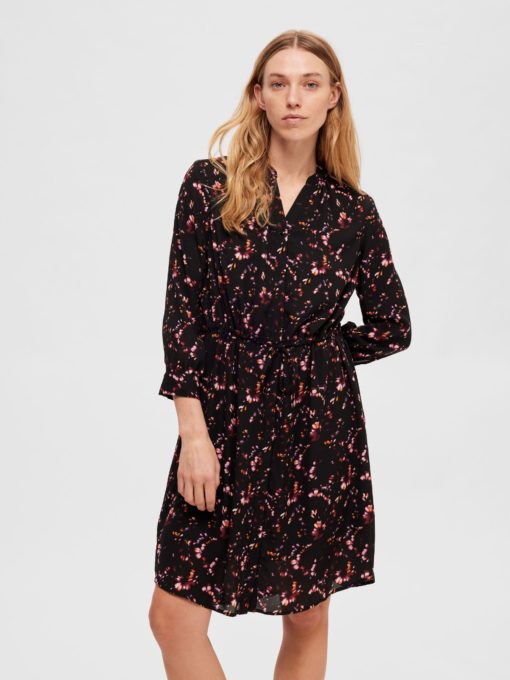 Selected Femme damina 7/8 Aop Dress Black