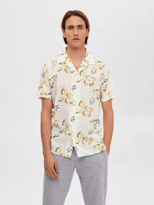 Selected Homme Regviggo Aop Shirt Egret