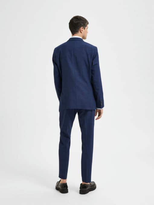 Selected Homme Slim Oasis Linen Blazer Dark Navy