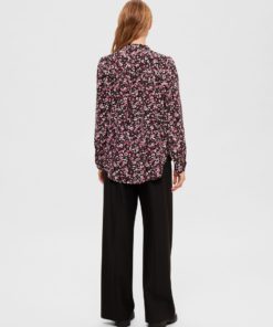 Selected Femme Mivi AOP Top Black