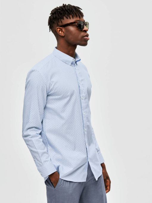 Selected Homme Ethan Aop Shirt Light Blue
