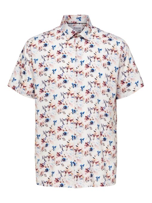 Selected Homme Alfred Shirt AOP Bright White