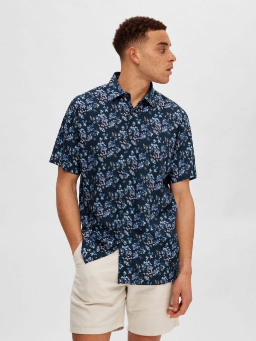 Selected Homme Alfred Shirt AOP Sky Captain