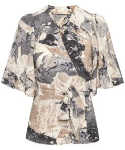 InWear Elital Wrap Top Graffiti Wall Grey