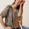 Part Two Popsy Blouse Midnight Navy Blurred Flower
