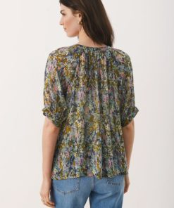 Part Two Popsy Blouse Midnight Navy Blurred Flower