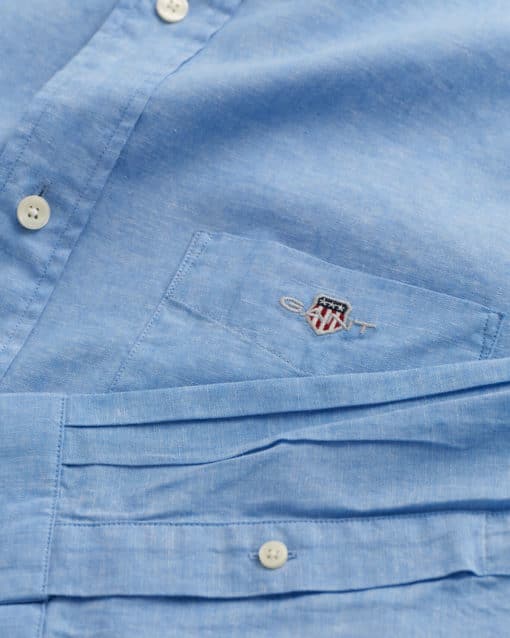 Gant Regular Cotton Linen Shirt Day Blue