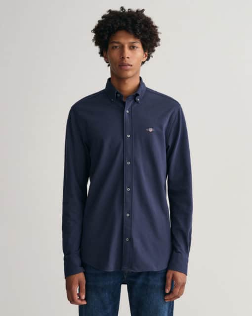 Gant Jersey Pique Shirt Marine