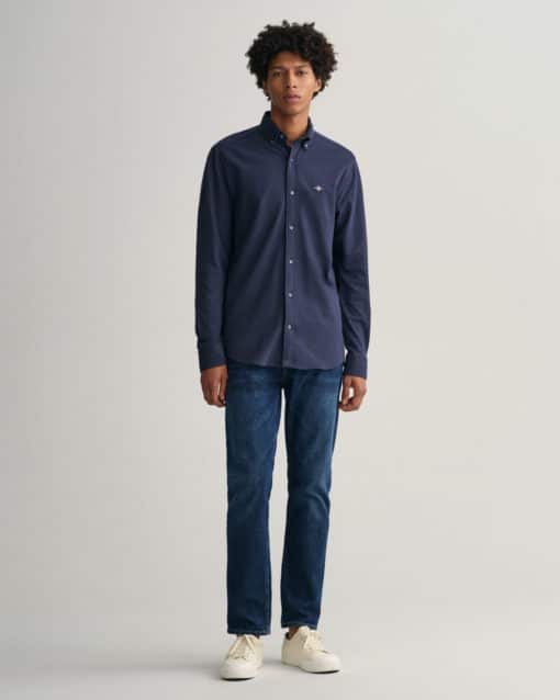 Gant Jersey Pique Shirt Marine