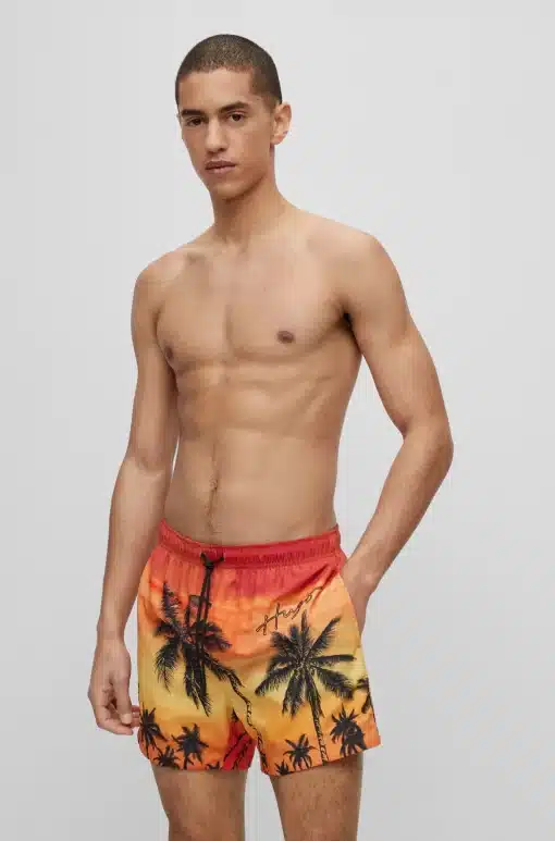 Hugo Diego Swim Shorts Dark Orange