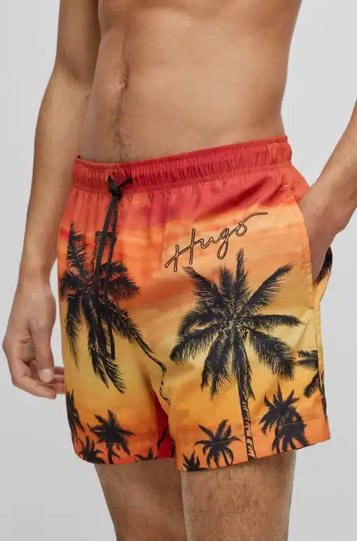 Hugo Diego Swim Shorts Dark Orange