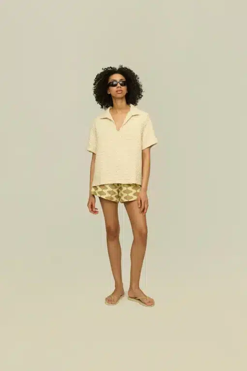 OAS Ecru Jaffa Waffle Shirt