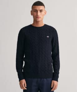 Gant Cotton Cable C-Neck Evening Blue