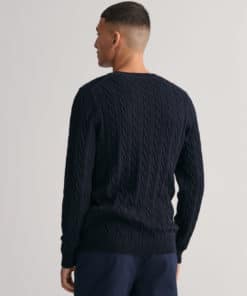 Gant Cotton Cable C-Neck Evening Blue