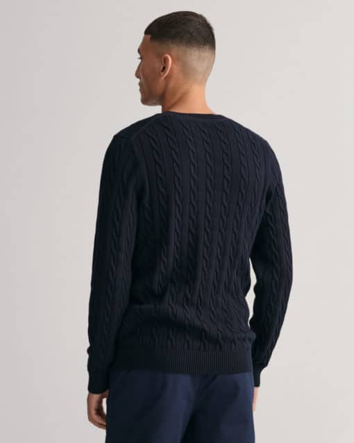 Gant Cotton Cable C-Neck Evening Blue