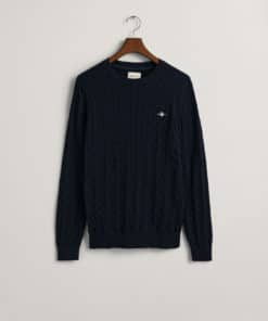 Gant Cotton Cable C-Neck Evening Blue