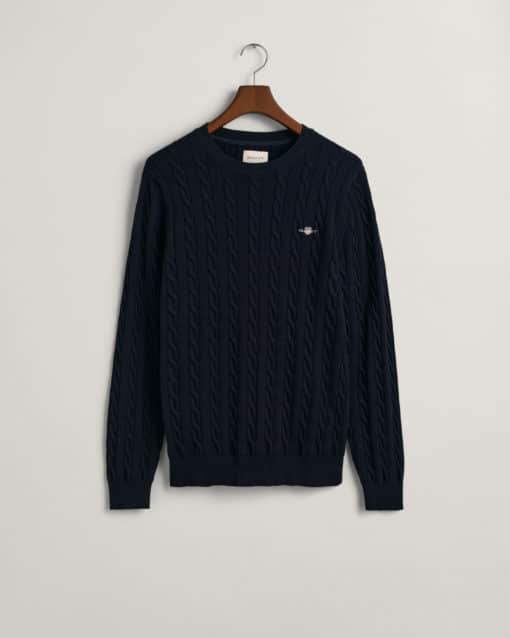 Gant Cotton Cable C-Neck Evening Blue