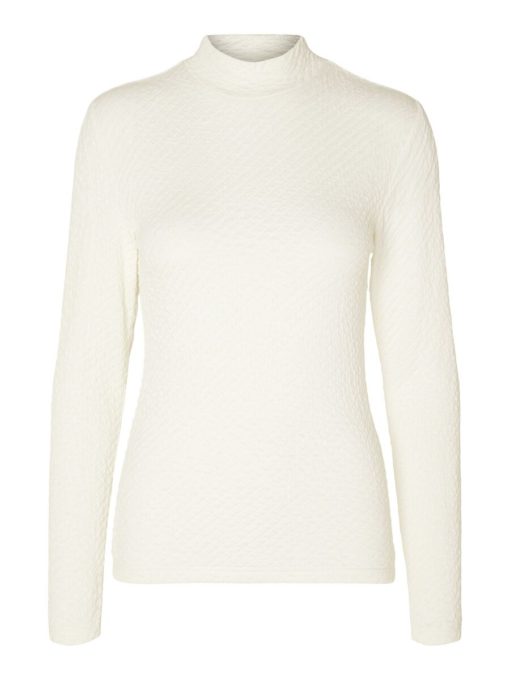 Selected Femme Ginny High Neck Top Snow White