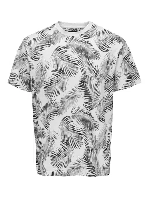 Only & Sons Perry Life Leaf T-shirt Bright White