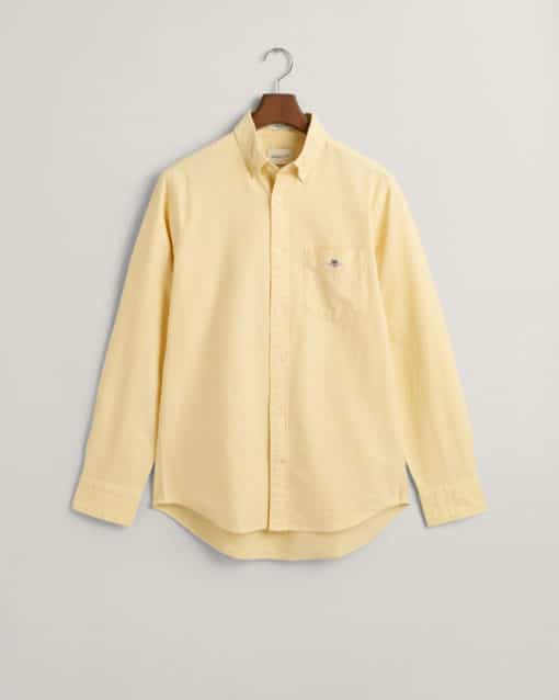Gant Regular Fit Oxford Shirt Parchment Yellow