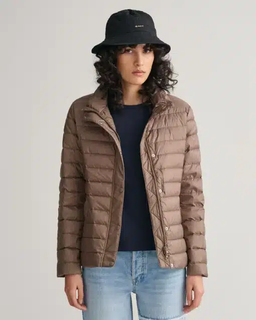Gant Woman Light Down Jacket Desert Brown