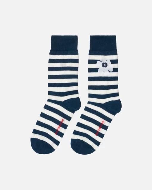 Marimekko Kasvaa Tasaraita Unikko Socks