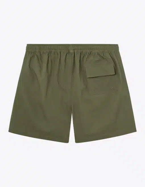 Les Deux Stan Seersucker Swim Shorts Olive Night