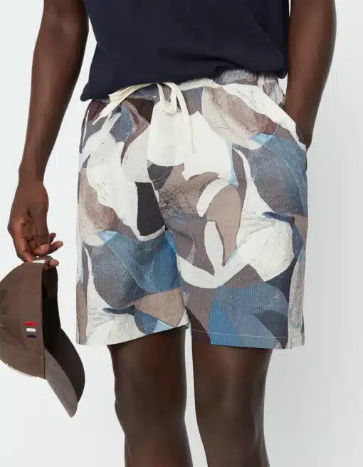 Les Deux Stan AOP Swim Shorts  Desert Taupe/Ivory