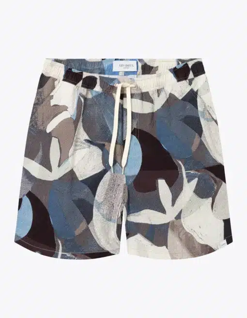 Les Deux Stan AOP Swim Shorts  Desert Taupe/Ivory