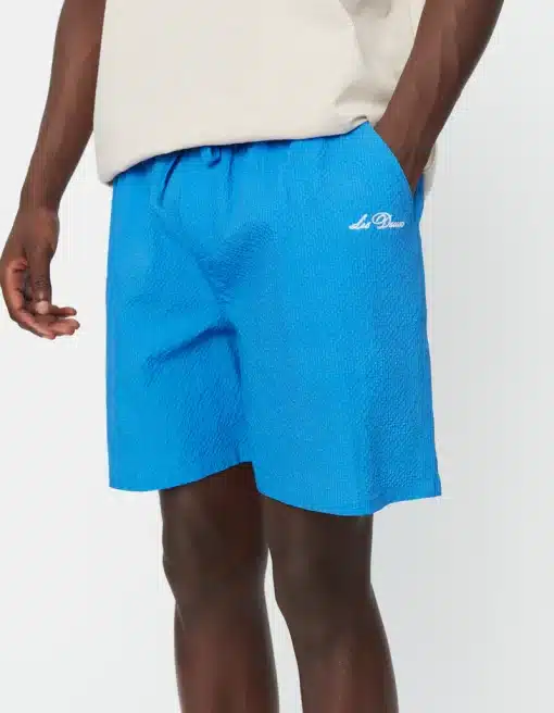 Les Deux Stan Seersucker Swim Shorts Palace Blue