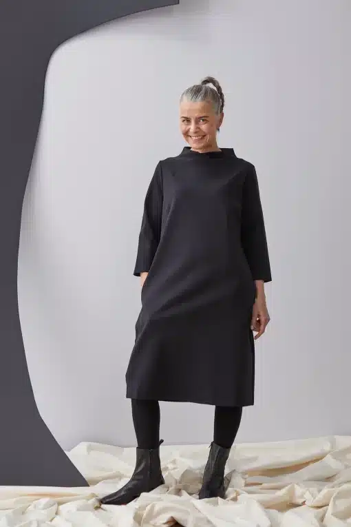 Papu Midi Dress Solid Black