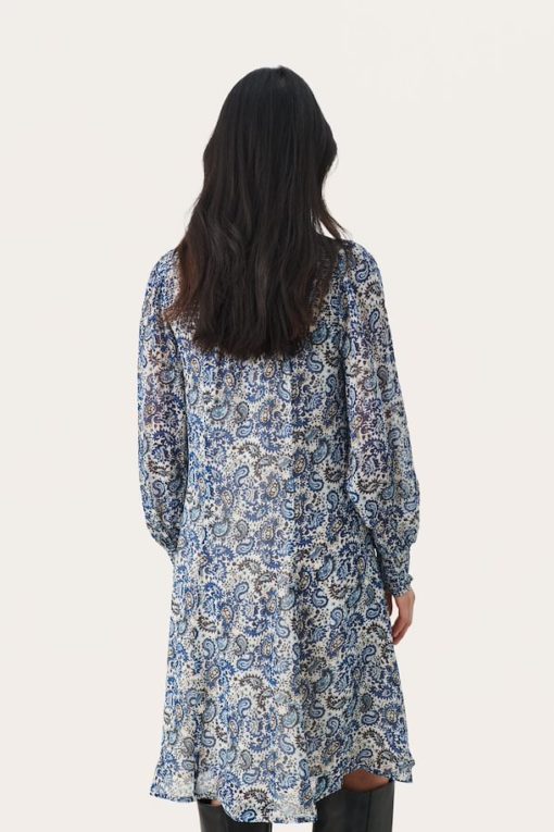 Part Two Rinette Dress Blue Paisley Print