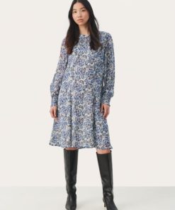 Part Two Rinette Dress Blue Paisley Print