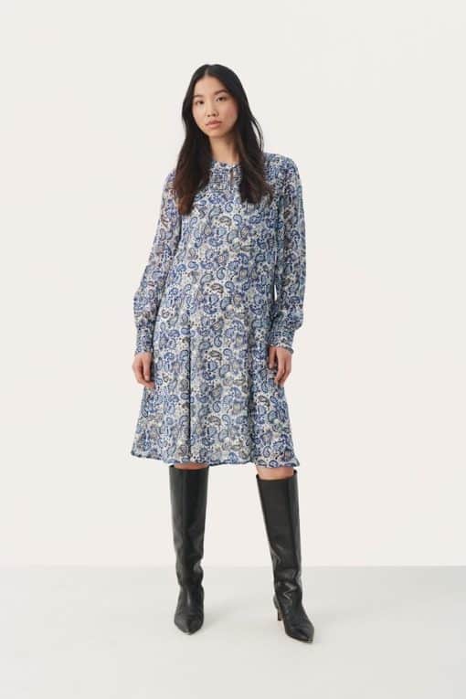 Part Two Rinette Dress Blue Paisley Print