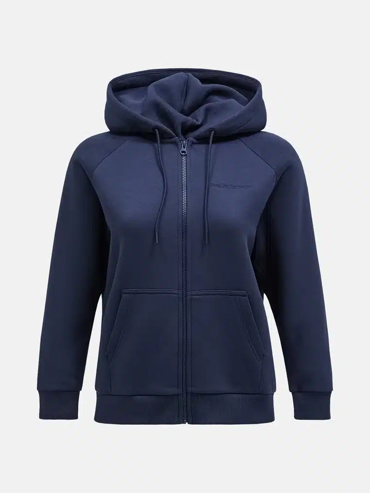 Buy Peak Performance Original Small Logo Zip Hood Women Blue Shadow Scandinavian Fashion Store