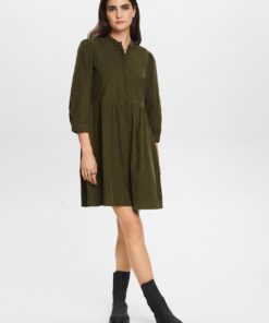 Esprit Corduroy Dress Khaki