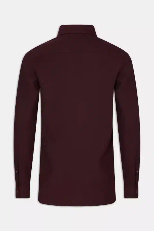Oscar Jacobson Slim Fit Short Button Down Brushed Flannel Cherry