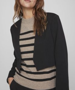 Vila Her Cropped Blazer Black