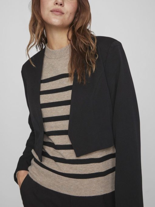Vila Her Cropped Blazer Black