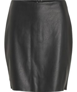 Vila Dagmar PU Skirt Black