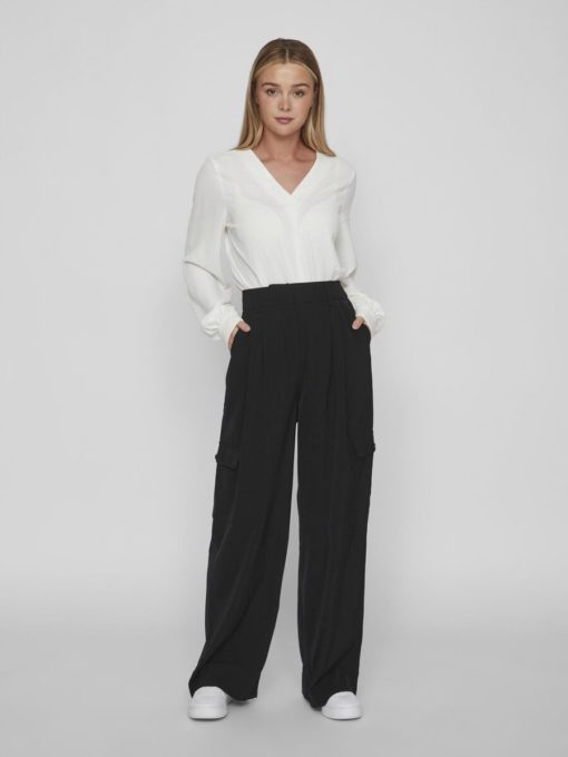 Vila Winnie Mia Wide Cargo Pants Black