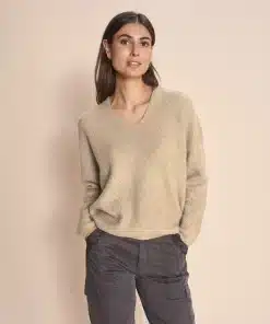 Mos Mosh Thora V-Neck Knit Savannah Tan