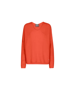 Mos Mosh Thora V-Neck Knit Burnt Ochre