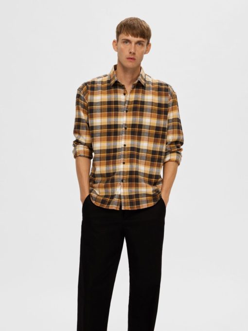Selected Homme Flannel Shirt Inca Gold