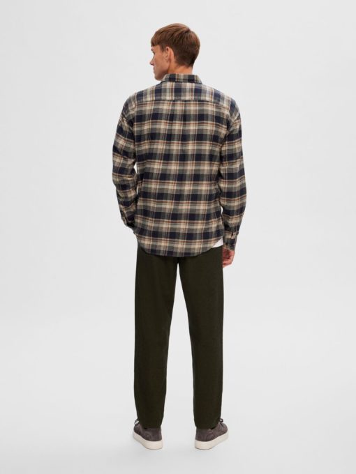 Selected Homme Flannel Shirt Sugar Almond