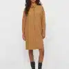 Knowledge Cotton apparel Poplin Dropped Shoulder Shirt Dress Brown Sugar