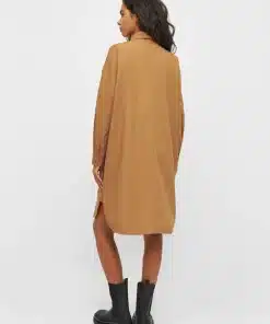 Knowledge Cotton apparel Poplin Dropped Shoulder Shirt Dress Brown Sugar
