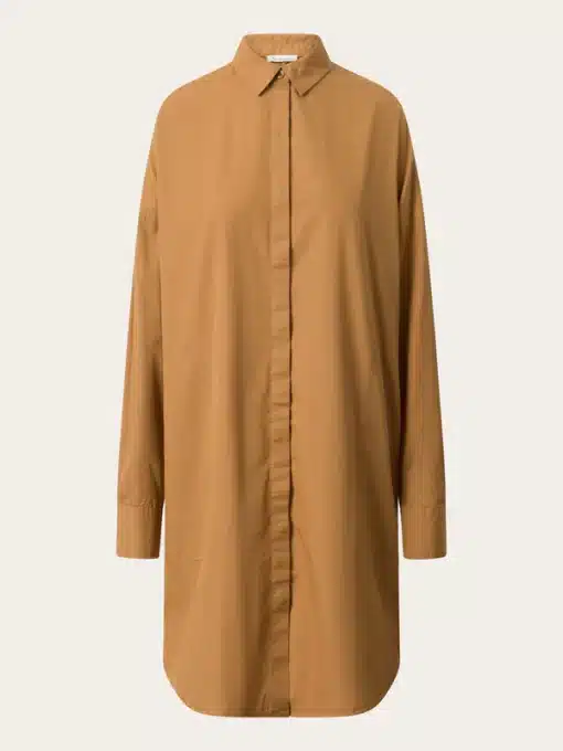 Knowledge Cotton apparel Poplin Dropped Shoulder Shirt Dress Brown Sugar